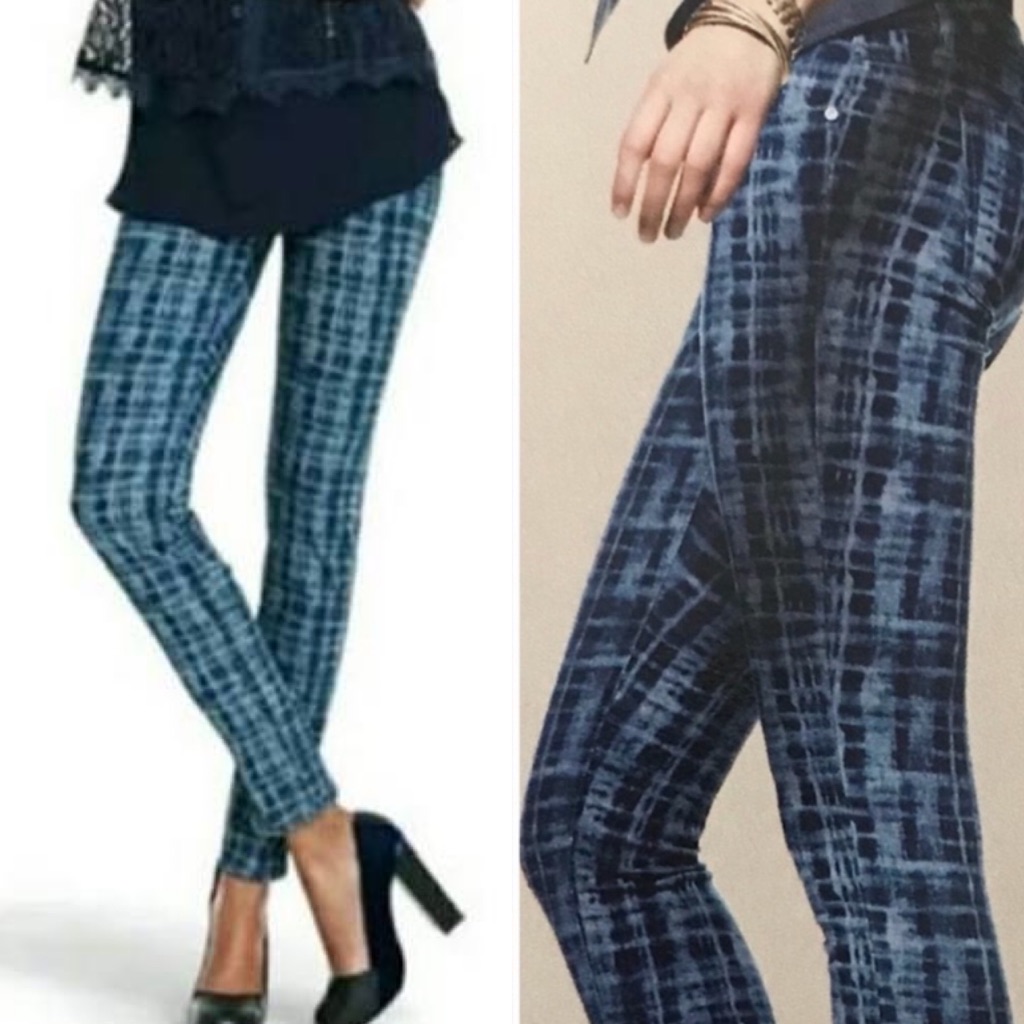 Cabi Curvy Skinny Grid Tiedye Jeans